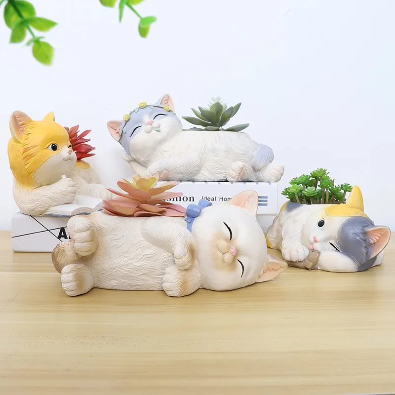 TECHOME American Country Simulation Cat Succulent Pot Resin Multi-meat Flower Pot Creative Cute Kitten Tabletop Planters
TECHOME American Country Simulation Cat Succulent Pot Resin Multi-meat Flower Pot Creative Cute Kitten Tabletop Planters