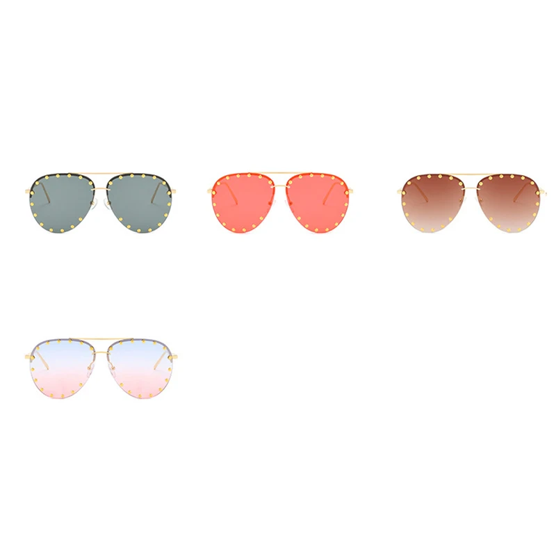 2020 Fashion Rimless Pilot Sunglasses Women Vintage Luxury Brand Design Diamond Cutting Lens Rivet Sun Glasses For Female UV400
2020 Fashion Rimless Pilot Sunglasses Women Vintage Luxury Brand Design Diamond Cutting Lens Rivet Sun Glasses For Female UV400