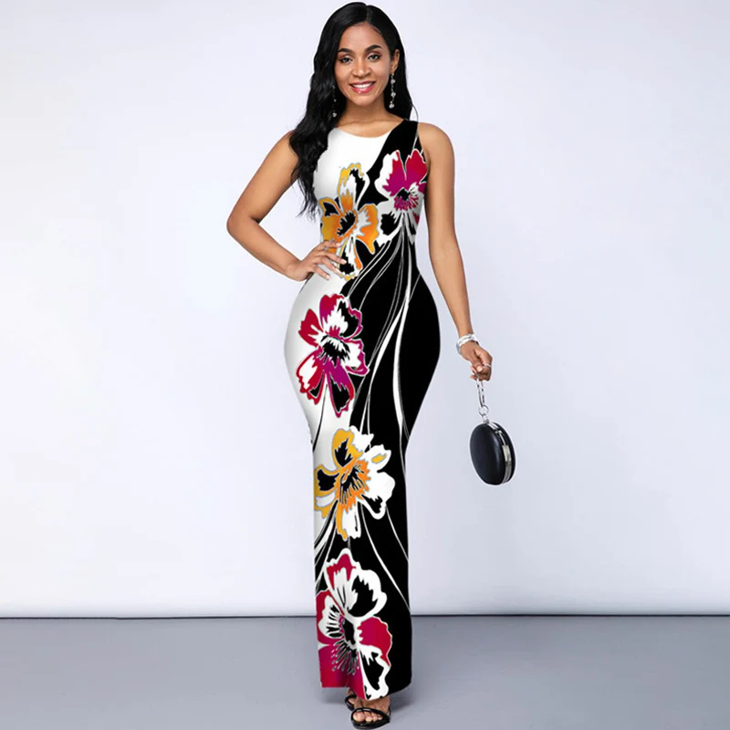 Sleeveless O Neck Side Slit Print Floral Pencil Dress Nightclub Party Dresses Women Evening Elegant Bodycon Dress Maxi Dress
Sleeveless O Neck Side Slit Print Floral Pencil Dress Nightclub Party Dresses Women Evening Elegant Bodycon Dress Maxi Dress