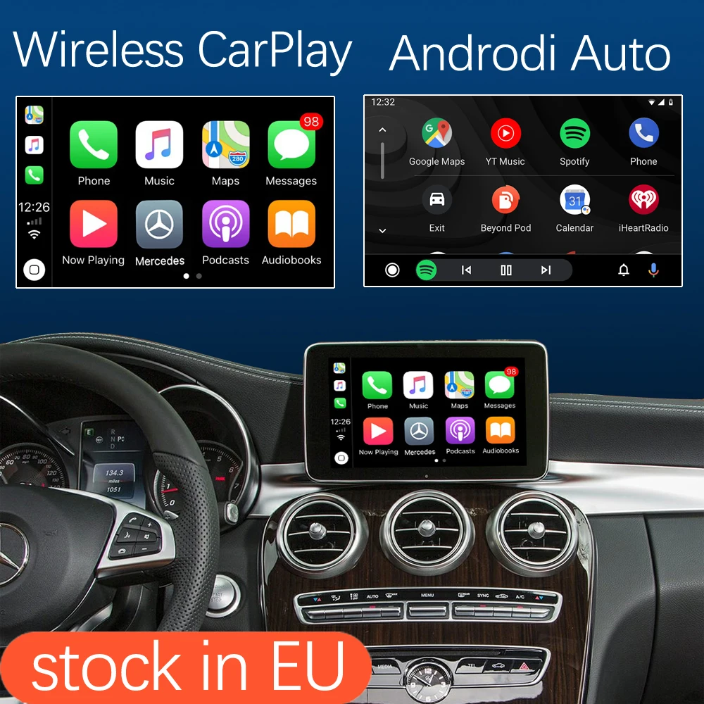Беспроводной автомобильный интерфейс Apple CarPlay Android для Mercedes Benz GLC C Class W205 2015 2018 с