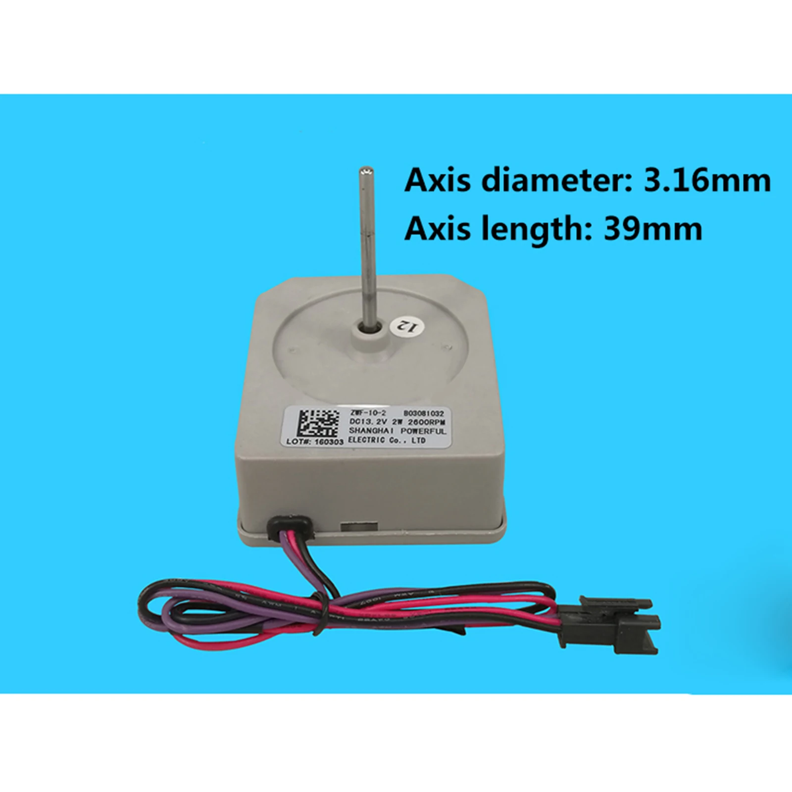 Refrigerator DC Fan Motor for MeiLing Rongsheng Double Door freezer Refrigerator ZWF-10-2 B03081032 Repair Parts DC13.2V 2W
Refrigerator DC Fan Motor for MeiLing Rongsheng Double Door freezer Refrigerator ZWF-10-2 B03081032 Repair Parts DC13.2V 2W