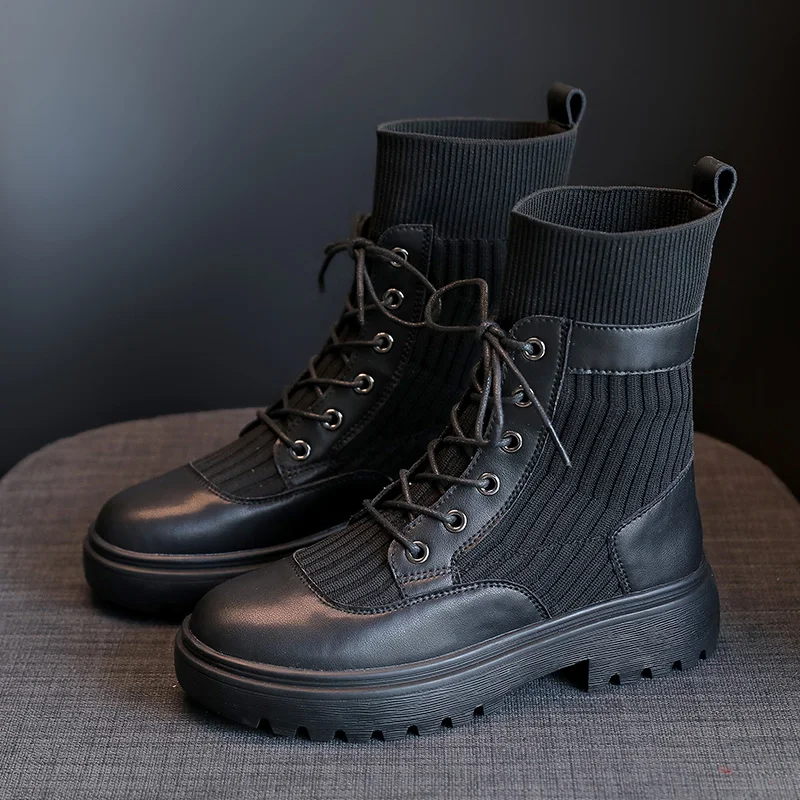 Sock Boots Women Leather Genuine Chunky Platform Shoes Autumn Women Black Boots Lace Up New Casual Shoes Woman Boots Platform
Sock Boots Women Leather Genuine Chunky Platform Shoes Autumn Women Black Boots Lace Up New Casual Shoes Woman Boots Platform
