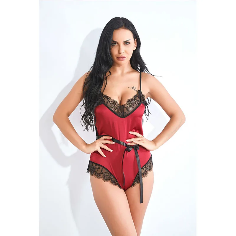 2019 Sexy Lingerie Women Satin Babydoll Teddy Deep V Splice Lace Bow Halter Backless Sleepwear Underwear
2019 Sexy Lingerie Women Satin Babydoll Teddy Deep V Splice Lace Bow Halter Backless Sleepwear Underwear