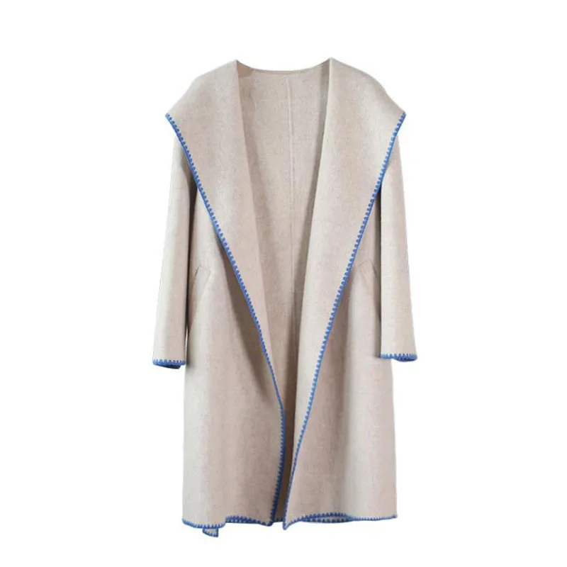 2020 New Fashion Loose Warm Wool Blended Double Layer Cashmere Long Coat Hat Adjustable Belt Wool Coat Women's Office Work
2020 New Fashion Loose Warm Wool Blended Double Layer Cashmere Long Coat Hat Adjustable Belt Wool Coat Women's Office Work