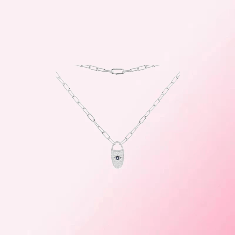 1:1 Make 925 Sterling Silver Customized Anti-evil Eye Chain Fashion Temperament Necklace