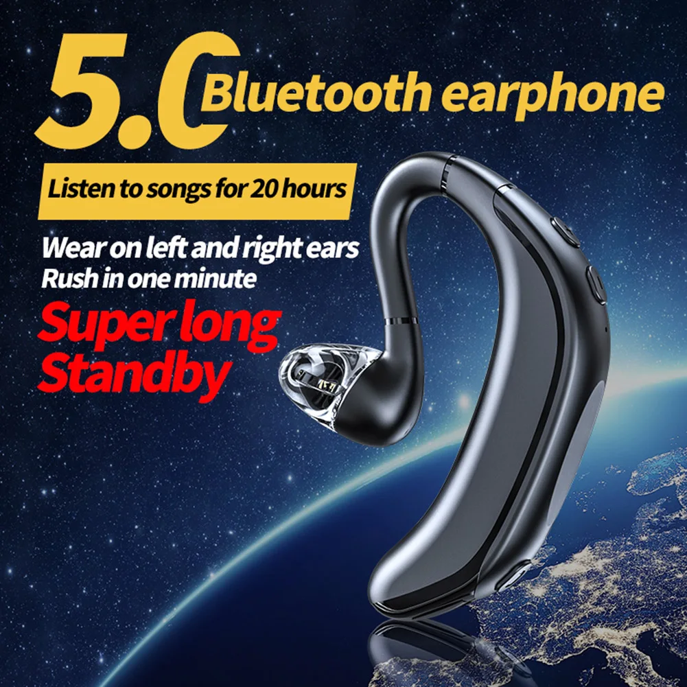 

Беспроводные Bluetooth-наушники V5.0 с микрофоном, шумоподавление, время ожидания гарнитура на одно ухо часов