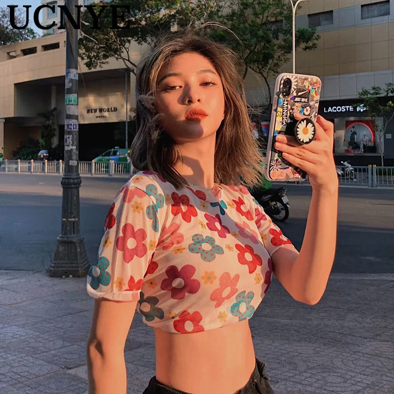 Ucnye 2020 summer flower print shirt women see through sexy crop top female fashion streetwear stylish outfit tank tops clothes
Ucnye 2020 summer flower print shirt women see through sexy crop top female fashion streetwear stylish outfit tank tops clothes
