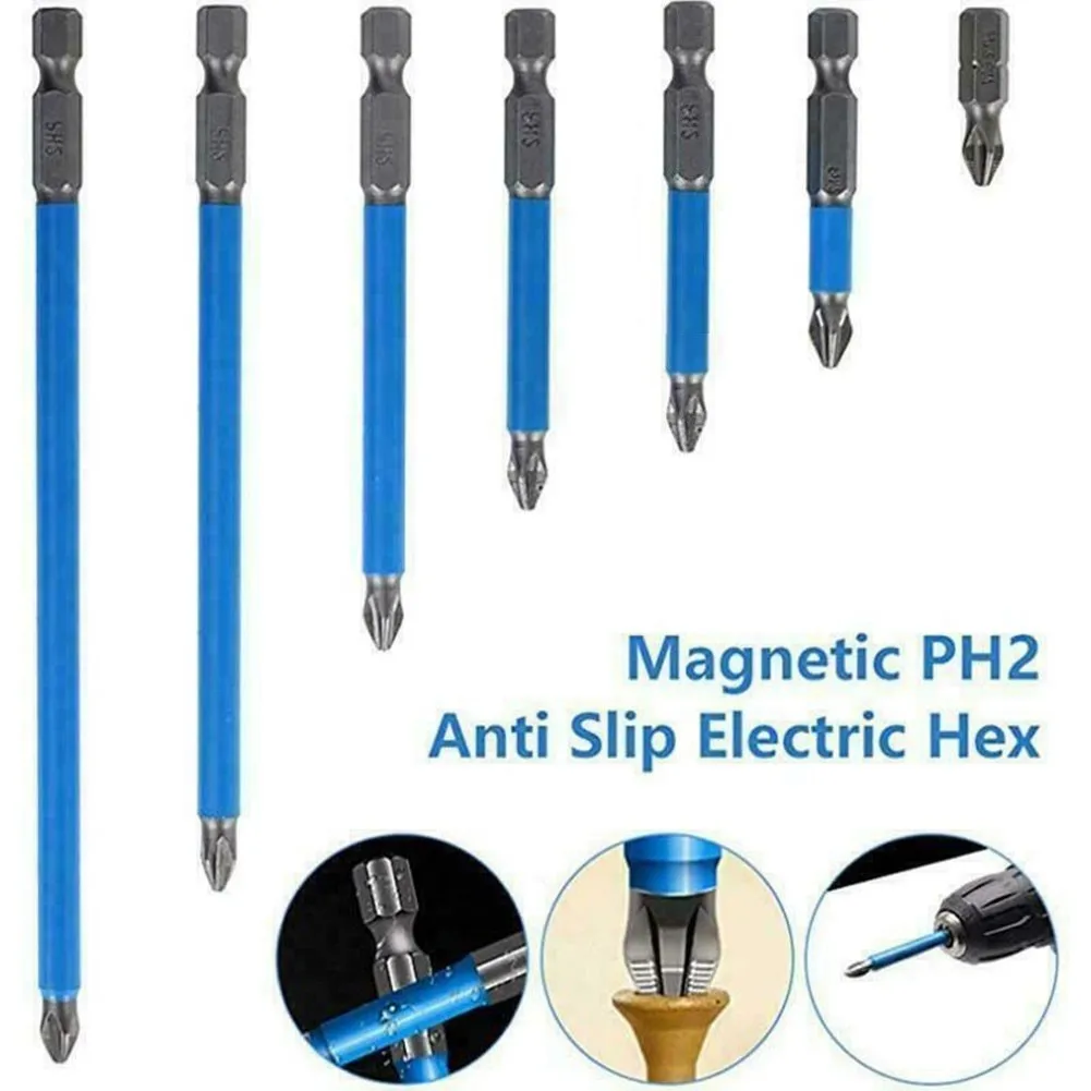 7x PH2 Hex Shank Screwdriver Bit Set 25mm - 150mm Non Slip Electric Tool Repair Hand Tool Anti Slip Screwdriver Head Magnetic
7x PH2 Hex Shank Screwdriver Bit Set 25mm - 150mm Non Slip Electric Tool Repair Hand Tool Anti Slip Screwdriver Head Magnetic