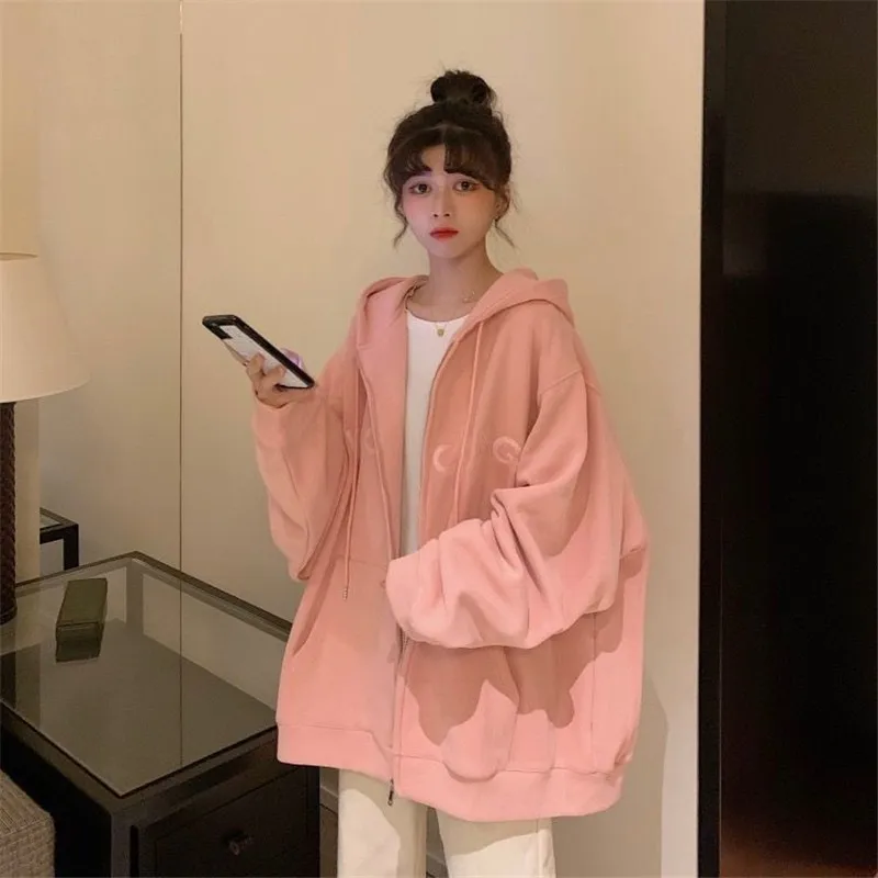Harajuku Long-Sleeved Zipper Vintage Hoodies Women Aesthetic Korean Clothes Hooded Sweatshirt Sun Protection Coat Solid Color
Harajuku Long-Sleeved Zipper Vintage Hoodies Women Aesthetic Korean Clothes Hooded Sweatshirt Sun Protection Coat Solid Color