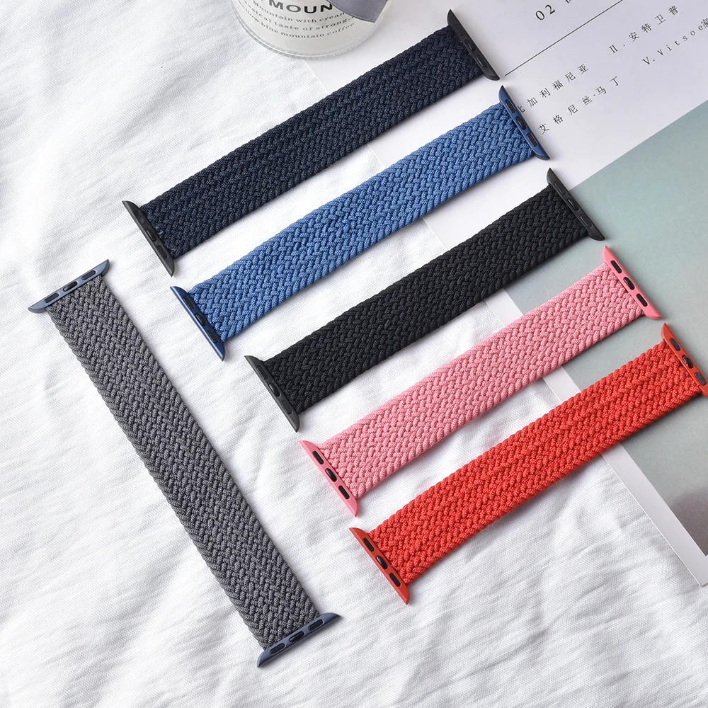 2021 Braided Solo Loop Nylon fabric Strap For Apple Watch band 44mm 40mm 38mm 42mm Elastic Bracelet for iWatch Series 6 SE 5 4 3
2021 Braided Solo Loop Nylon fabric Strap For Apple Watch band 44mm 40mm 38mm 42mm Elastic Bracelet for iWatch Series 6 SE 5 4 3
