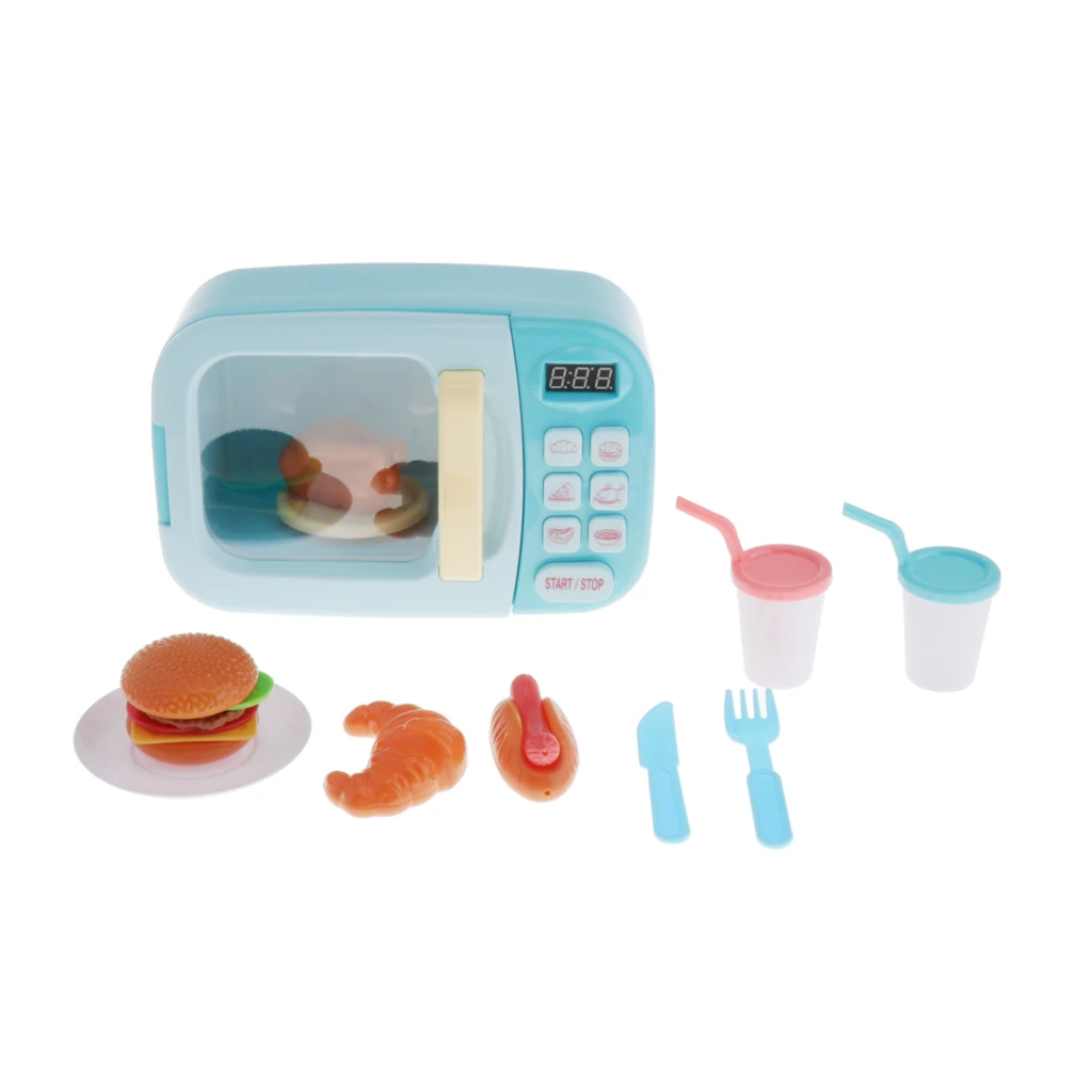 

Electric Microwave Oven Preschool Role Kid Cookware Playset Pretend Kids Toy