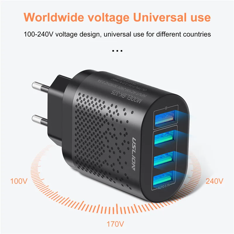 Зарядное устройство USLION 48 Вт быстрая зарядка QC 3 0 USB универсальное мобильный
