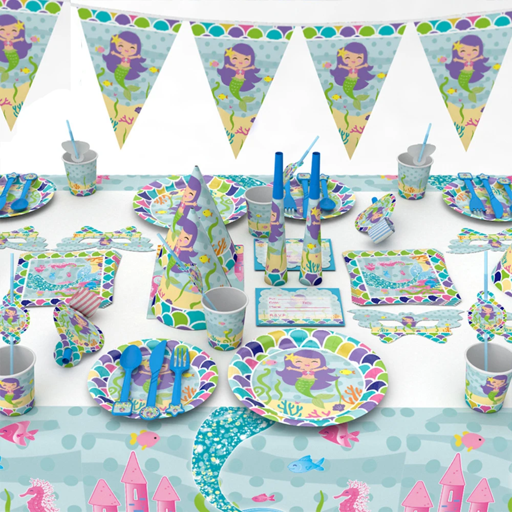 The Little Mermaid Princess Theme Children Birthday Party Supplies Tablecloth Paper Plate Cup Cake Topper Banner Baby Shower
The Little Mermaid Princess Theme Children Birthday Party Supplies Tablecloth Paper Plate Cup Cake Topper Banner Baby Shower