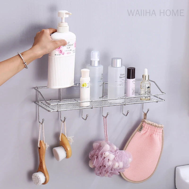 Stainless Steel Punch-Free Bathroom Shelf Seamless Shampoo Makeup Towel Storage Rack Bathroom Corner Shower Hook Rack 
Stainless Steel Punch-Free Bathroom Shelf Seamless Shampoo Makeup Towel Storage Rack Bathroom Corner Shower Hook Rack
