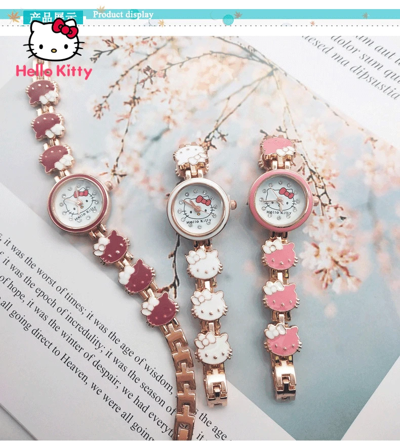 Hello Kitty Fashion Cute Cartoon Ladies Diamond Bracelet Simple Children's Quartz Watch
Hello Kitty Fashion Cute Cartoon Ladies Diamond Bracelet Simple Children's Quartz Watch