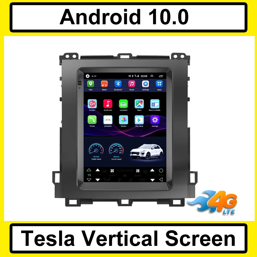 Автомобильный мультимедийный плеер Tesla с вертикальным экраном android 10 gps Видео
