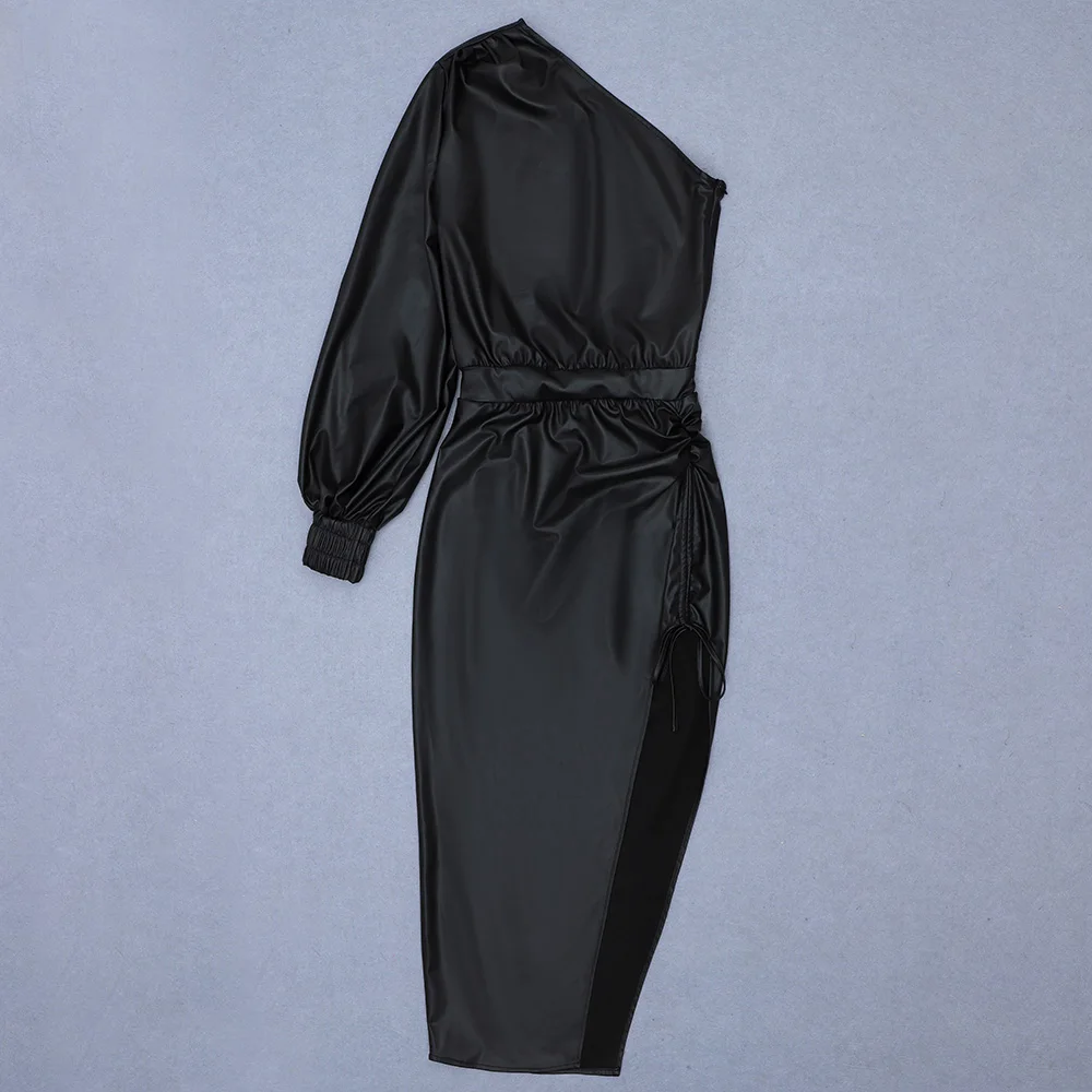Women Sexy Fashion High Street Split Black Leather Party Dress 2021 Elegant Celebrity Evening Night Club Party Dress
Women Sexy Fashion High Street Split Black Leather Party Dress 2021 Elegant Celebrity Evening Night Club Party Dress