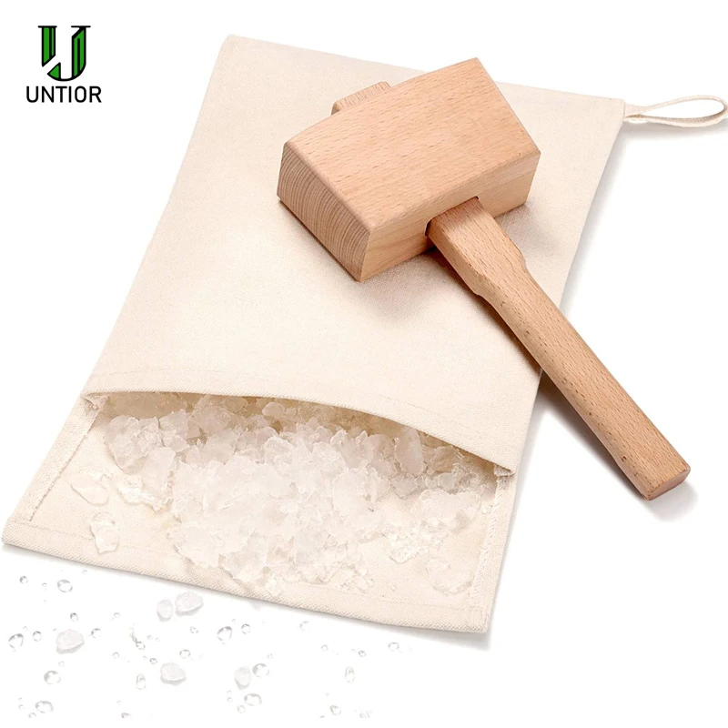 UNTIOR Professional Ice Mallet Wood Hammer with Reusable Cotton linen Bag Bartender Crushed Ice Kit Bar Tools Kitchen Accessory
UNTIOR Professional Ice Mallet Wood Hammer with Reusable Cotton linen Bag Bartender Crushed Ice Kit Bar Tools Kitchen Accessory