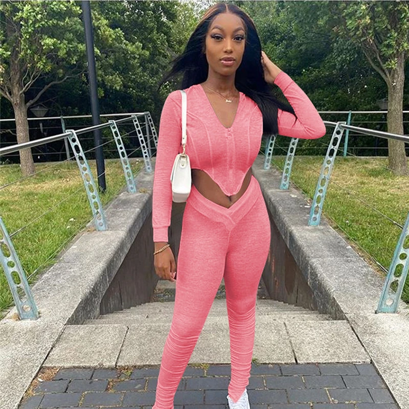 Adogirl 2020 Autumn Women Cotton Jogging Suit Zipper Long Sleeve Asymmetrical Hoodies Crop Top Stacked Pants 2 Piece Tracksuit
Adogirl 2020 Autumn Women Cotton Jogging Suit Zipper Long Sleeve Asymmetrical Hoodies Crop Top Stacked Pants 2 Piece Tracksuit