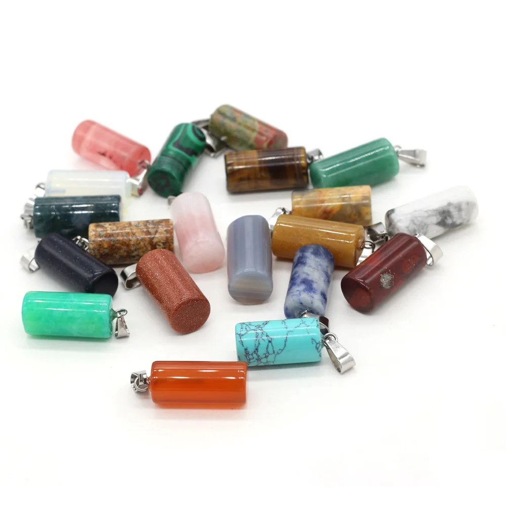 Natural Stone Pendant Rose Quartzs Unakite Cylinder Shape for Making DIY Jewelry Necklace Size 11x26mm
Natural Stone Pendant Rose Quartzs Unakite Cylinder Shape for Making DIY Jewelry Necklace Size 11x26mm