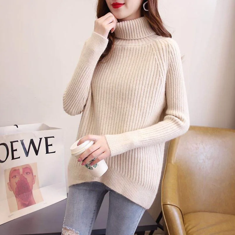 Korean Fall 2021women Clothing Oversized Turtleneck Sweater Women Khaki Wool Warm Long Sleeve Pullover Women Loose Casual Jumper
Korean Fall 2021women Clothing Oversized Turtleneck Sweater Women Khaki Wool Warm Long Sleeve Pullover Women Loose Casual Jumper