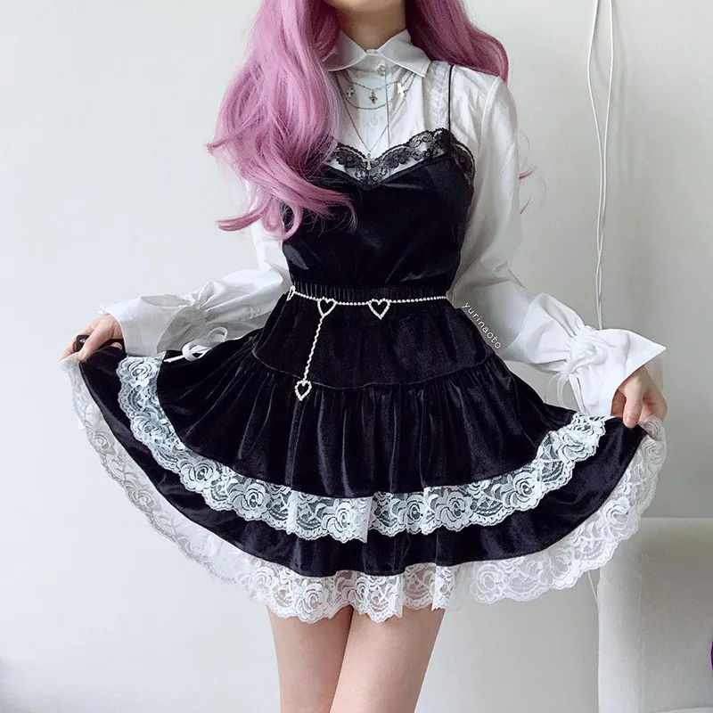 Mall Goth Lolita Velvet Pleated Skirt Women College Fairy Grunge Lace Patchwork High Waist Skirt Dark Academia Y2k E-girl Faldas
Mall Goth Lolita Velvet Pleated Skirt Women College Fairy Grunge Lace Patchwork High Waist Skirt Dark Academia Y2k E-girl Faldas