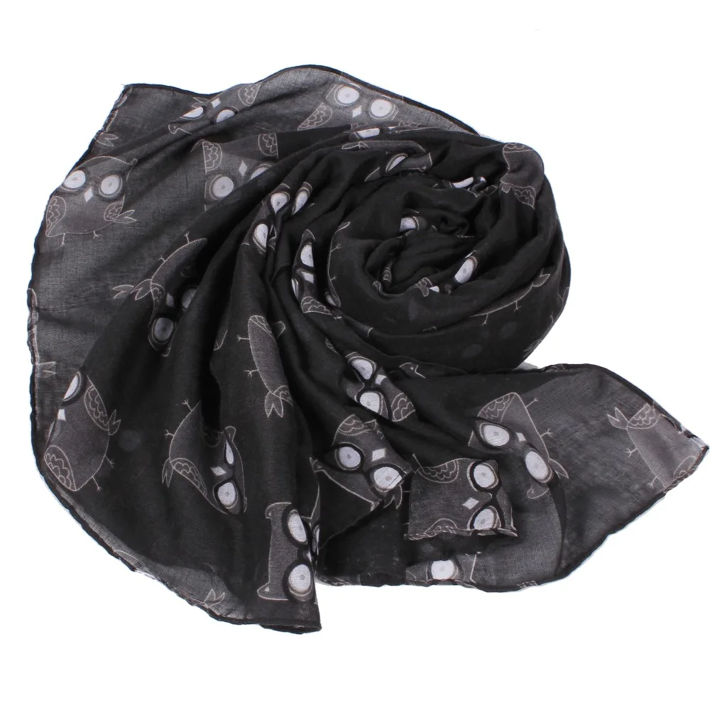 Lightweight Women Sheer Scarf Black Owl Print Polyester Long Large Soft Shawl and warps
Lightweight Women Sheer Scarf Black Owl Print Polyester Long Large Soft Shawl and warps