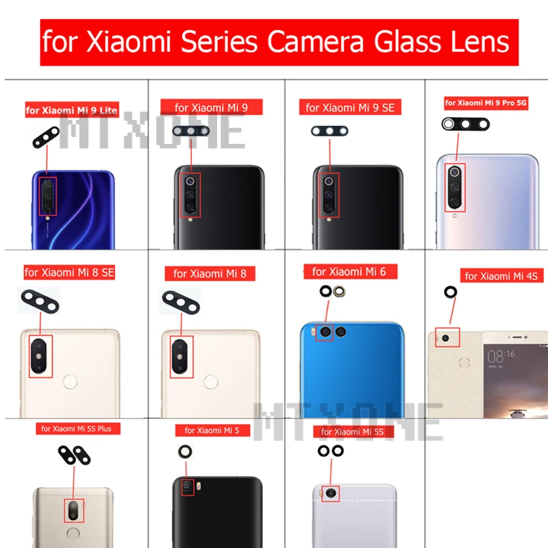 2 шт. запасная деталь для ремонта задней камеры Xiaomi Mi 9 Pro 8 SE 6 5 Plus Lite стеклянная