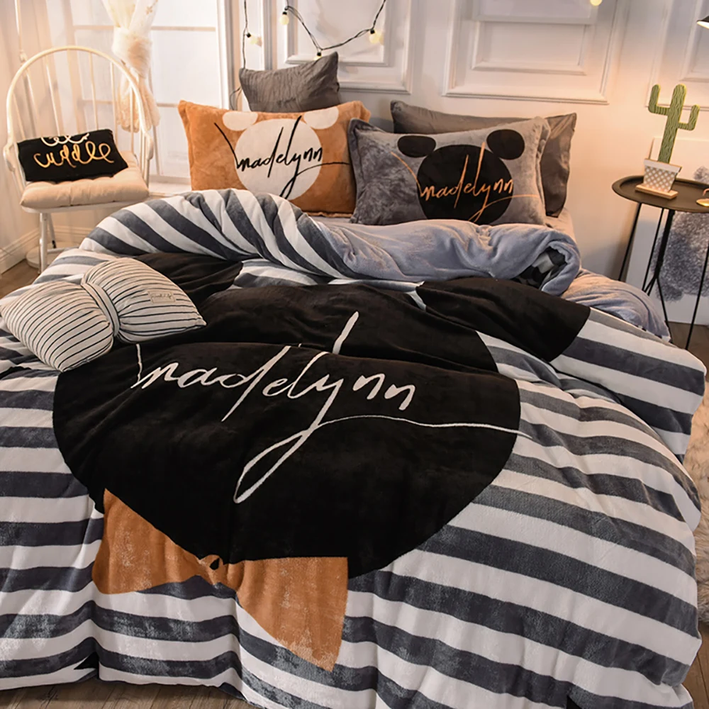 Washable Flannel Blanket Bedding Set 4pcs Super Soft & Warm Home Textile Winter Queen Size Grey
Washable Flannel Blanket Bedding Set 4pcs Super Soft & Warm Home Textile Winter Queen Size Grey