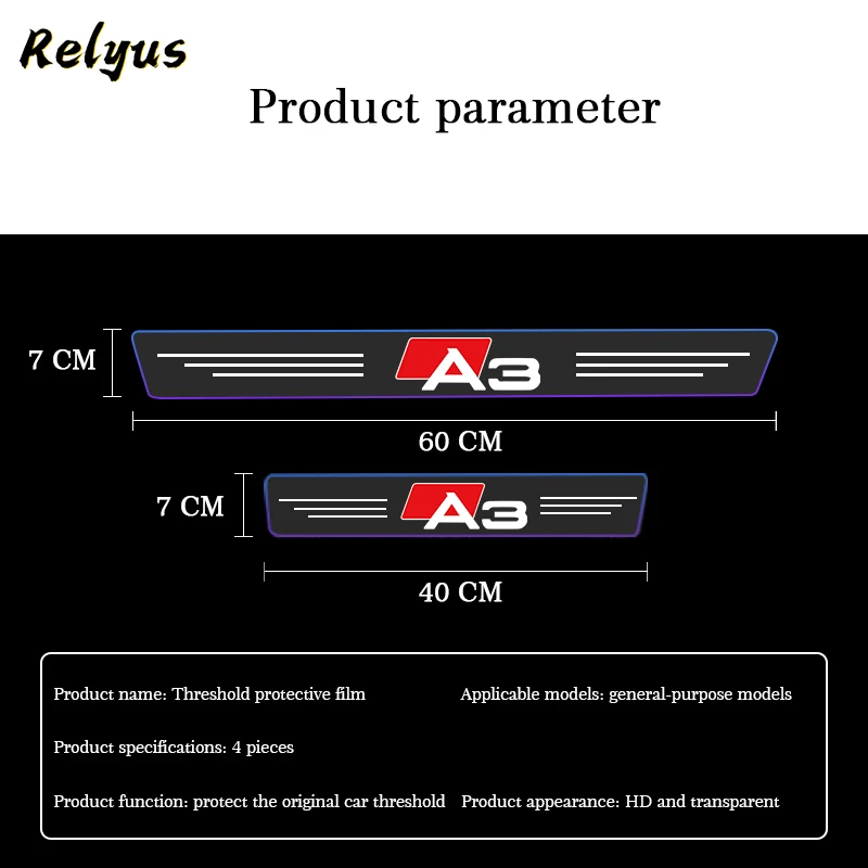 4Pcs Car Door Sill Protector Transparent Threshold Anti Scratch Protect Film For Audi A3 8V 8P 8Y Sportback Accessories
4Pcs Car Door Sill Protector Transparent Threshold Anti Scratch Protect Film For Audi A3 8V 8P 8Y Sportback Accessories