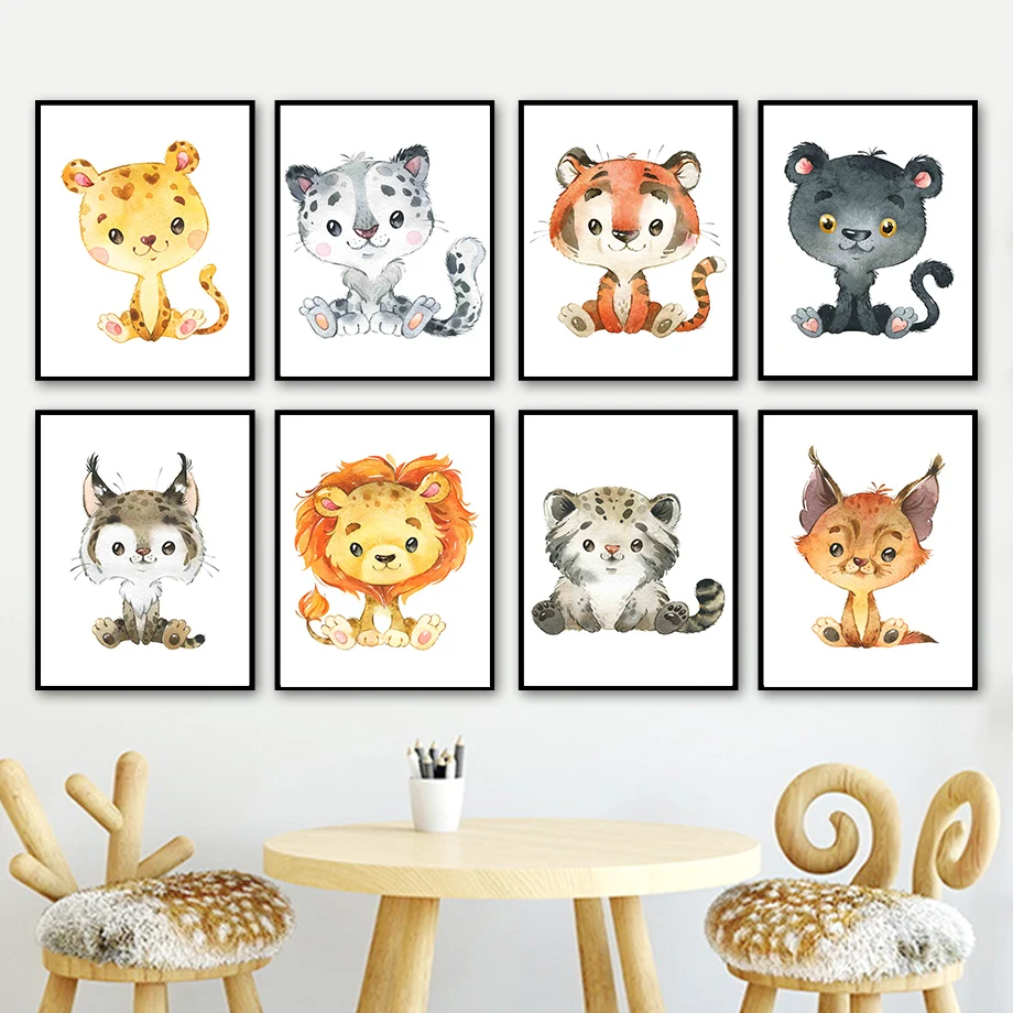 Cartoon Lion Tiger Leopard Panther Animal Wall Art Canvas Painting Nordic Posters And Prints Wall Pictures Baby Kids Room Decor
Cartoon Lion Tiger Leopard Panther Animal Wall Art Canvas Painting Nordic Posters And Prints Wall Pictures Baby Kids Room Decor
