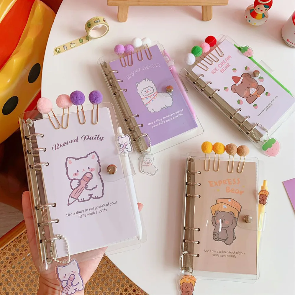 Sketchbook Notepad Ring Binder Kawaii A6 DIY Planner Diary Notebooks Set with Pen Paper Clip Sticker Bear Office School Supplies
Sketchbook Notepad Ring Binder Kawaii A6 DIY Planner Diary Notebooks Set with Pen Paper Clip Sticker Bear Office School Supplies