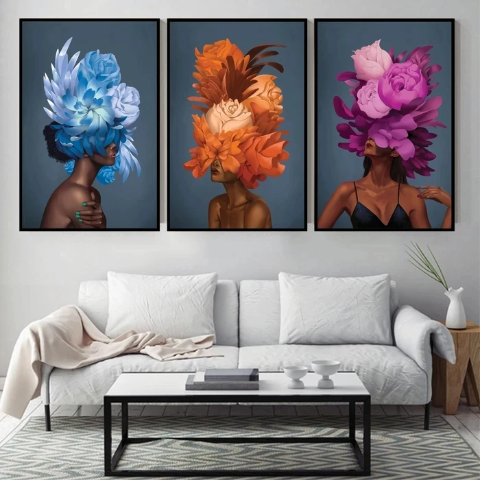Modern Abstract Flower Girl Black Nude Woman Canvas Painting Nordic Poster Prints Wall Art for Living Room Home Decor (No Frame) 
Modern Abstract Flower Girl Black Nude Woman Canvas Painting Nordic Poster Prints Wall Art for Living Room Home Decor (No Frame)