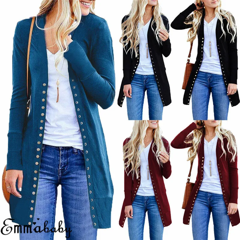 Women Fall Style Long Sleeve Knitted Cardigan Sweater Jackets Coats Tops Outwear Warm Casual Button Solid Long Jackets Outwear
Women Fall Style Long Sleeve Knitted Cardigan Sweater Jackets Coats Tops Outwear Warm Casual Button Solid Long Jackets Outwear
