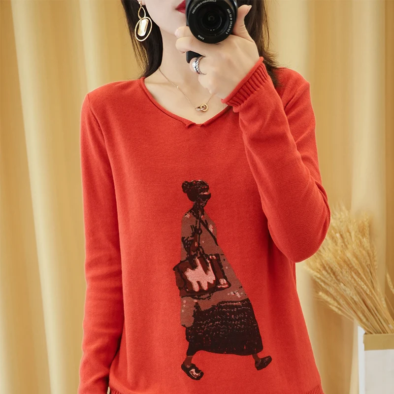 Women's Base Shirt Autumn and Winter Pure Cotton Wire New Short Top Loose 2021 V-neck Knitted Korean Style All-Match Fashion
Women's Base Shirt Autumn and Winter Pure Cotton Wire New Short Top Loose 2021 V-neck Knitted Korean Style All-Match Fashion