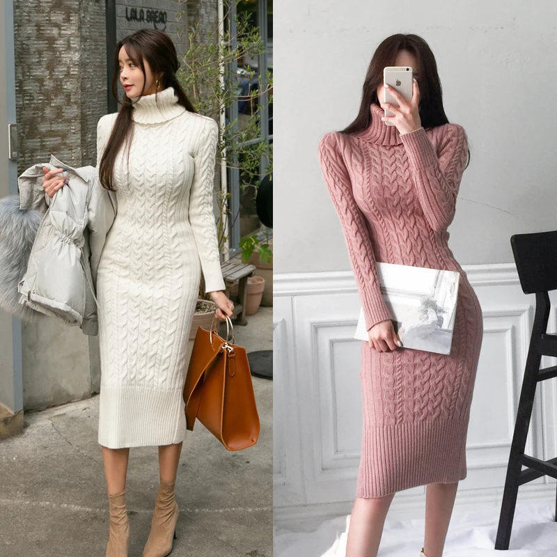 Elegant Winter Women Sheath Knitted Warm Dress Fashion Turtlenek Hemp Flowers Bodycon Thick Dress Split Pencil Dress
Elegant Winter Women Sheath Knitted Warm Dress Fashion Turtlenek Hemp Flowers Bodycon Thick Dress Split Pencil Dress