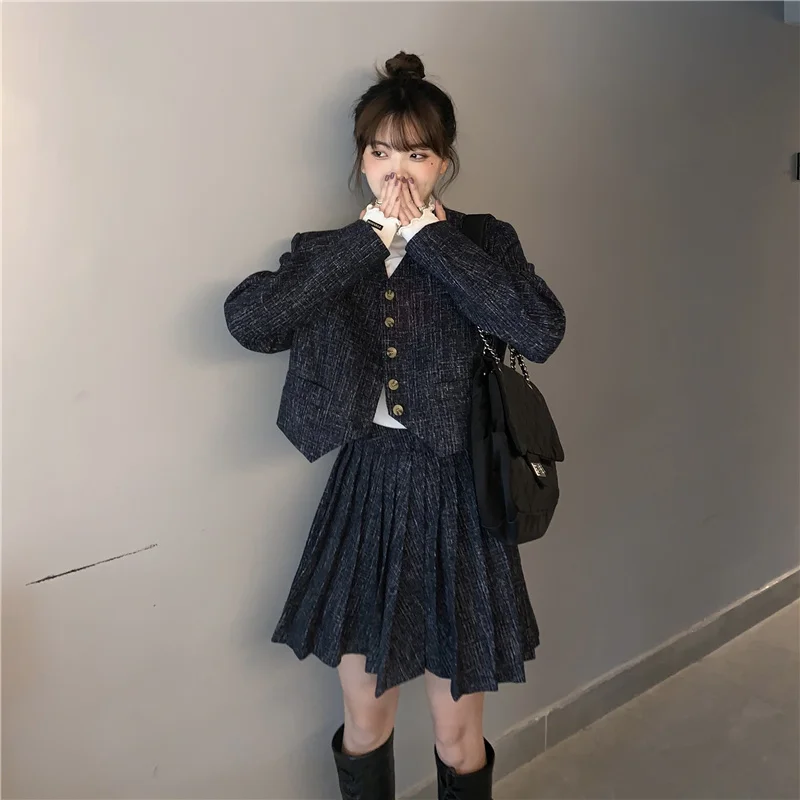 Женский костюм с юбкой Осенний корейский Костюм новинка 2021 облегающий модный