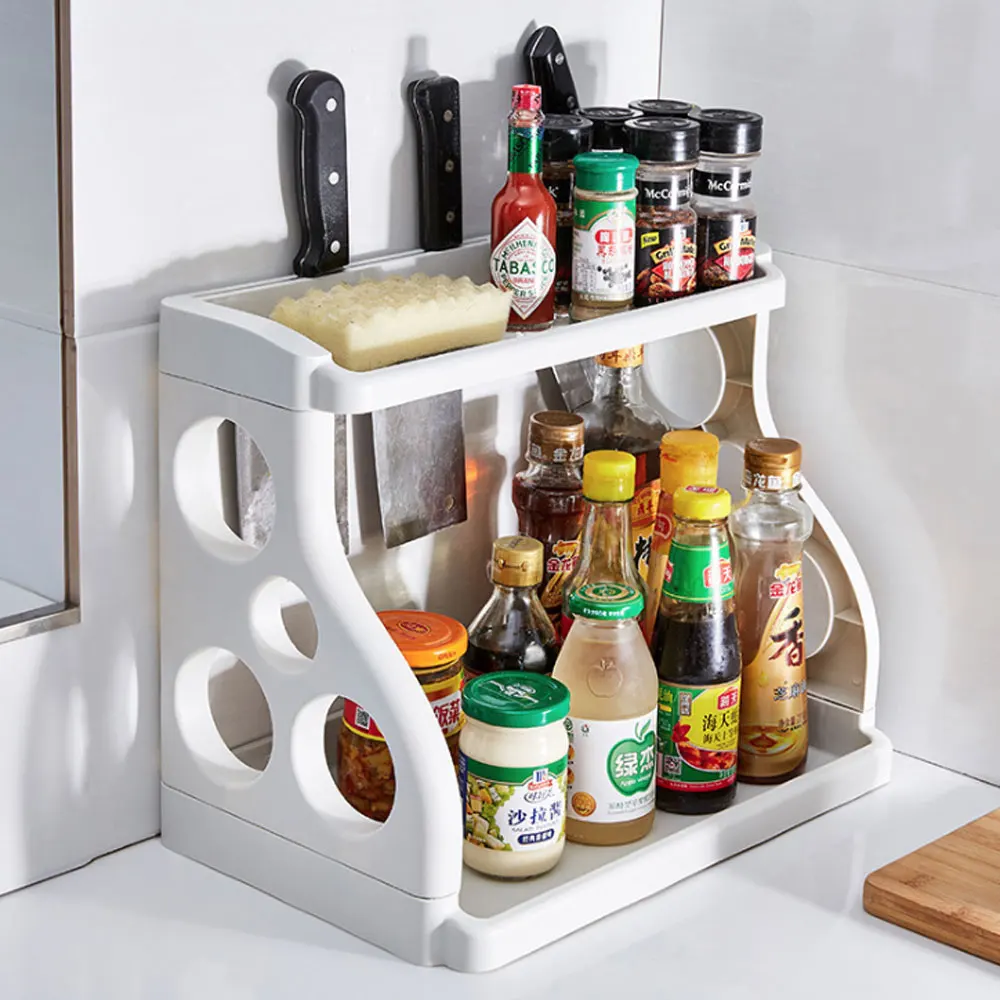 Kitchen Storage Artifact, Floor-to-ceiling Two-story Space-Saving Rack, Multi-Functional Seasoning Kitchen Knife Storage Rack
Kitchen Storage Artifact, Floor-to-ceiling Two-story Space-Saving Rack, Multi-Functional Seasoning Kitchen Knife Storage Rack