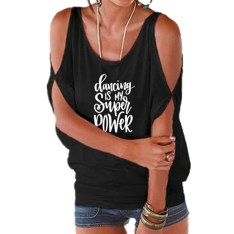 Dancing is My Super Power Slogan Shirt Dance T Shirts Women Dance Teacher Sexy Off Shoulder Tops Batwing Lace up Tops Tee
Dancing is My Super Power Slogan Shirt Dance T Shirts Women Dance Teacher Sexy Off Shoulder Tops Batwing Lace up Tops Tee