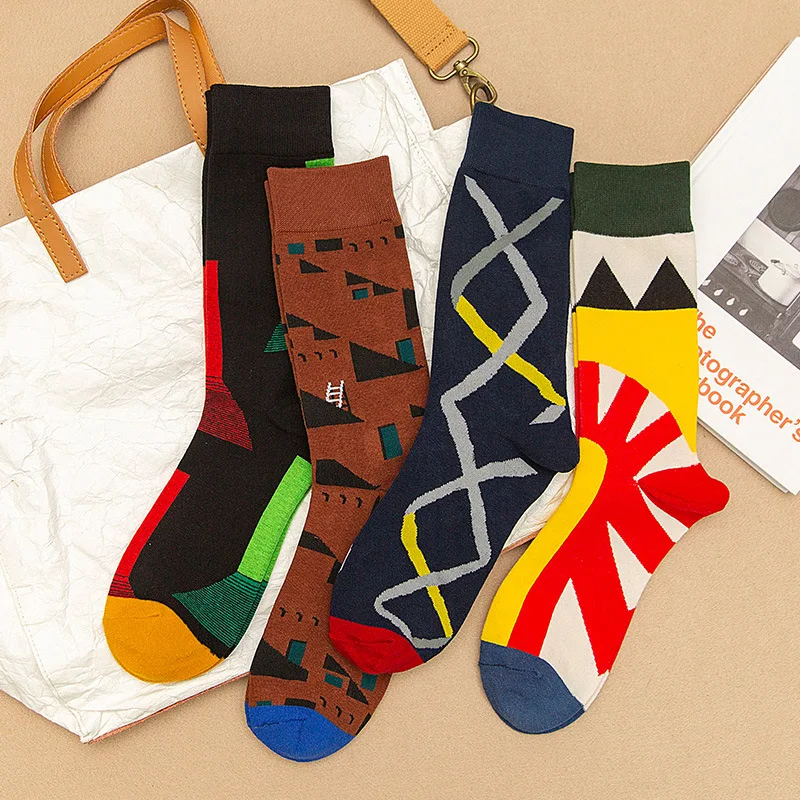 Patchwork Man Socks Cartoon Simple Geometric Casual Sock Cute Cotton Absorb Sweat Breathable Middle Tube Autumn Winter Mujer
Patchwork Man Socks Cartoon Simple Geometric Casual Sock Cute Cotton Absorb Sweat Breathable Middle Tube Autumn Winter Mujer
