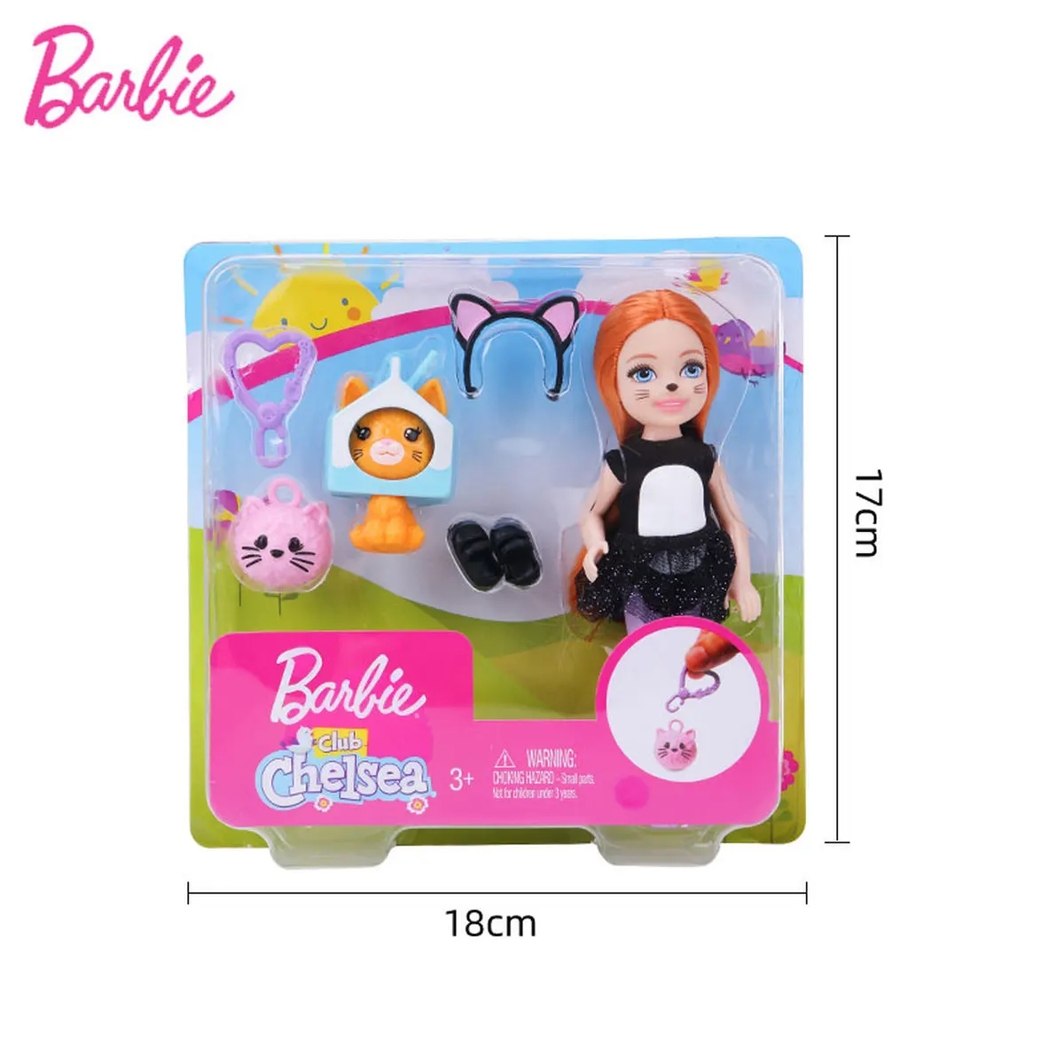 Barbie Club Chelsea Doll Toys Clothes Accessories Dress-up In Cat Costume with Hair Girl Little Kelly Pet Birthday Gift GHV69
Barbie Club Chelsea Doll Toys Clothes Accessories Dress-up In Cat Costume with Hair Girl Little Kelly Pet Birthday Gift GHV69