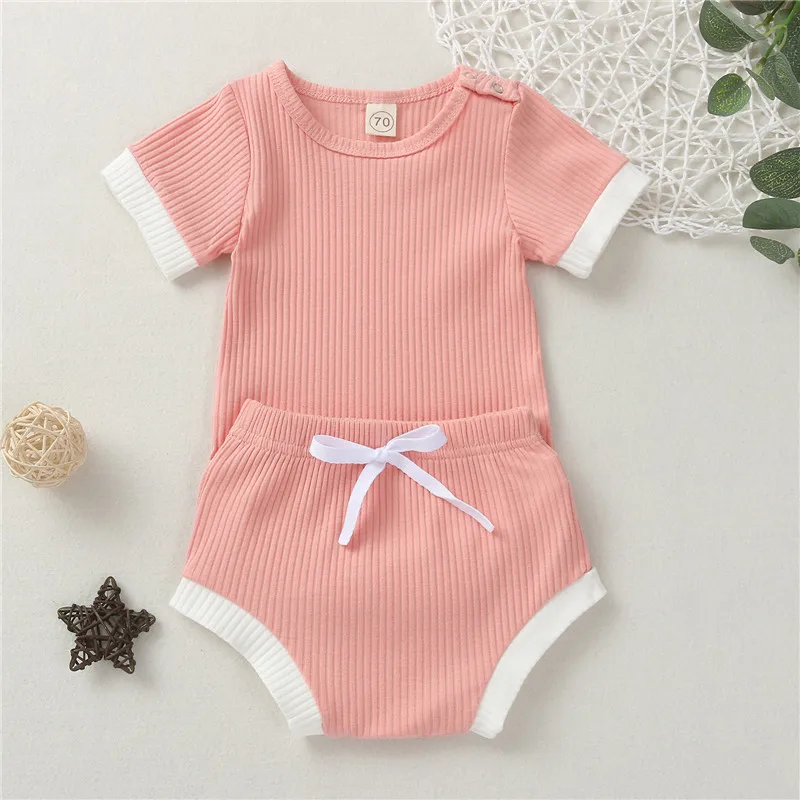 7 Colors Casual Baby Girl Clothing Solid Color Cotton Ribbed 2Pcs Short Sleeve Romper Top+Shorts Baby Boys Summer Outfits Set
7 Colors Casual Baby Girl Clothing Solid Color Cotton Ribbed 2Pcs Short Sleeve Romper Top+Shorts Baby Boys Summer Outfits Set
