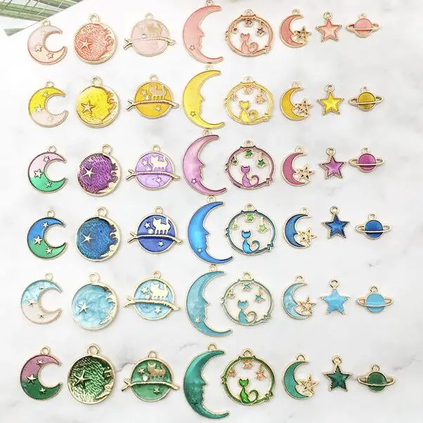Star Moon Sky Universe Enamel Pendant Charms for Earring Bracelet DIY Jewelry Making Christmas Tree Decoration
Star Moon Sky Universe Enamel Pendant Charms for Earring Bracelet DIY Jewelry Making Christmas Tree Decoration