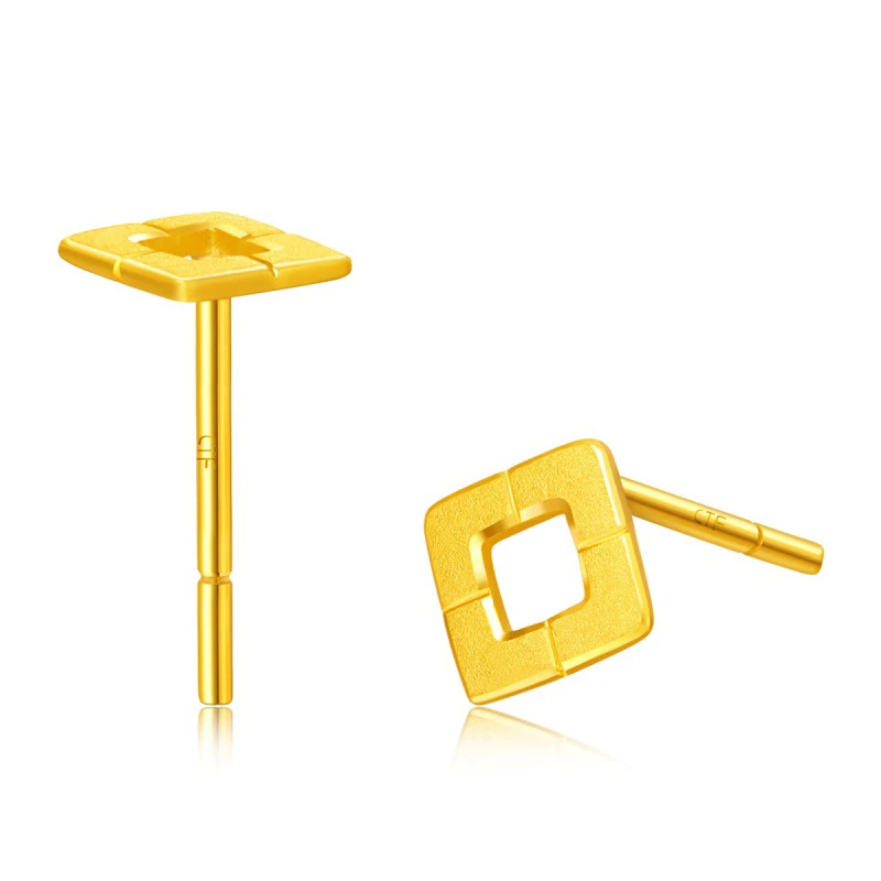 New 24K Yellow Gold Earrings Women 999 Gold Square Stud Earrings
New 24K Yellow Gold Earrings Women 999 Gold Square Stud Earrings