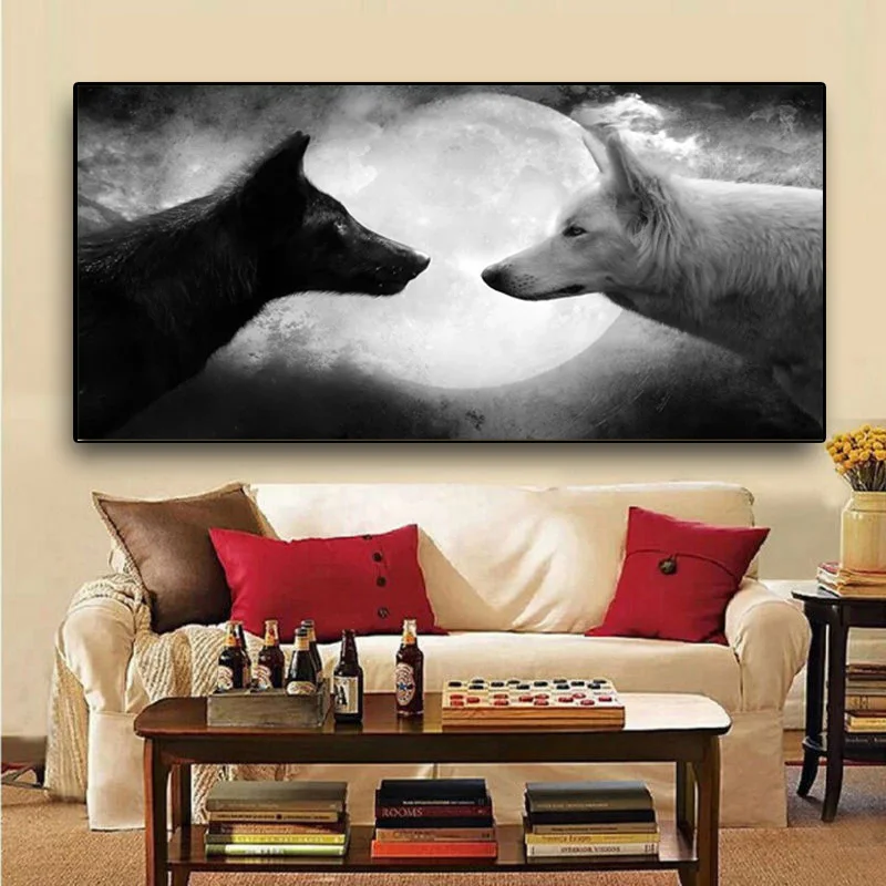 Black and White Wolf and Moon Canvas Painting Wall Art Posters Prints for Living Room Decorative Pictures Home Decor Cuadros
Black and White Wolf and Moon Canvas Painting Wall Art Posters Prints for Living Room Decorative Pictures Home Decor Cuadros