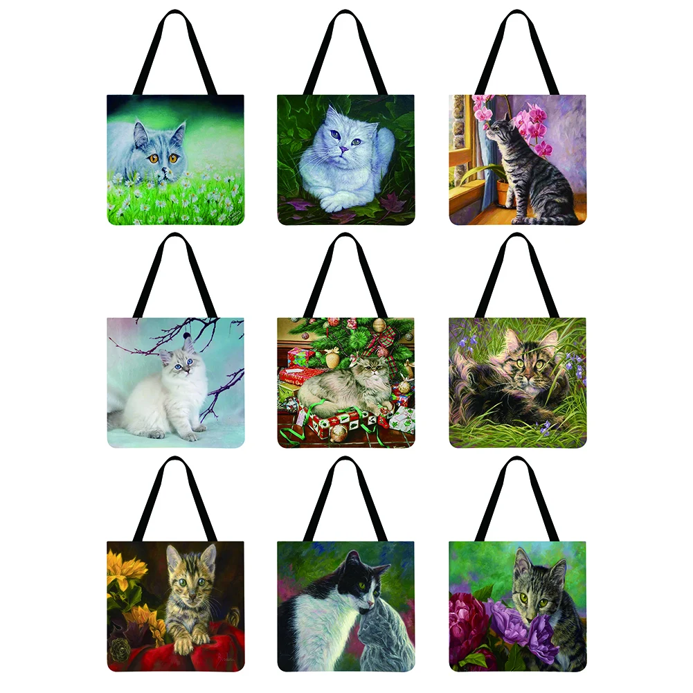 Cartoon Lovely Cat Printed Tote Bag For Women Linen Faric Bag Ladies Shoulder Bag Outdoor Casual Tote Foldable Shopping Bag
Cartoon Lovely Cat Printed Tote Bag For Women Linen Faric Bag Ladies Shoulder Bag Outdoor Casual Tote Foldable Shopping Bag