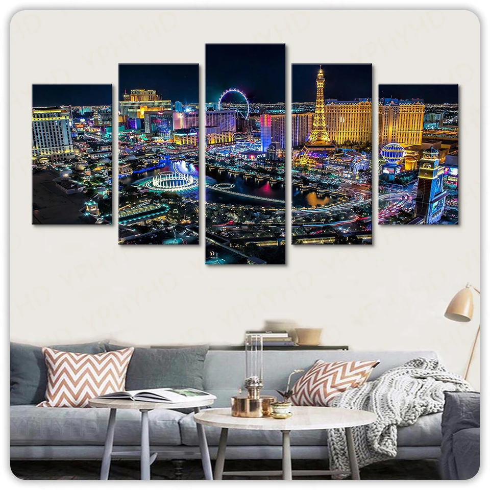 Home Decorative Poster Modern Artwork 5 Pieces Las Vegas City Landscape Paintings Canvas HD Prints Modular Pictures Wall Art
Home Decorative Poster Modern Artwork 5 Pieces Las Vegas City Landscape Paintings Canvas HD Prints Modular Pictures Wall Art