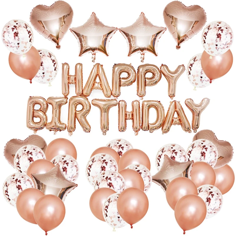 Rose Gold Set Decoration For Adult Birthday Party Aluminum Foil Balloon Birthday Party Decorations Party Supplies Wedding Decor
Rose Gold Set Decoration For Adult Birthday Party Aluminum Foil Balloon Birthday Party Decorations Party Supplies Wedding Decor