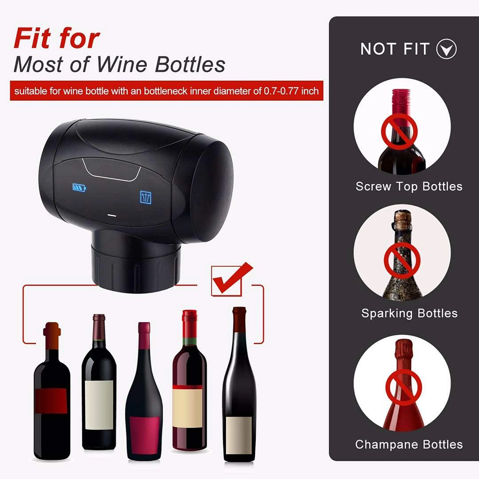 Sealer Tool Pump Wine Bottle Stopper Kitchen Silicone Automatic Vacuum Preserver Gift Electric Fresh ABS Plastic Cork
Sealer Tool Pump Wine Bottle Stopper Kitchen Silicone Automatic Vacuum Preserver Gift Electric Fresh ABS Plastic Cork