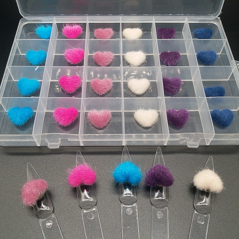 24 pcs Summer Heart Fluffy Pompoms 3D Nail Art Decorations Detachable Magnetic Fashion DIY Nail Art Manicure Design Accessories 
24 pcs Summer Heart Fluffy Pompoms 3D Nail Art Decorations Detachable Magnetic Fashion DIY Nail Art Manicure Design Accessories